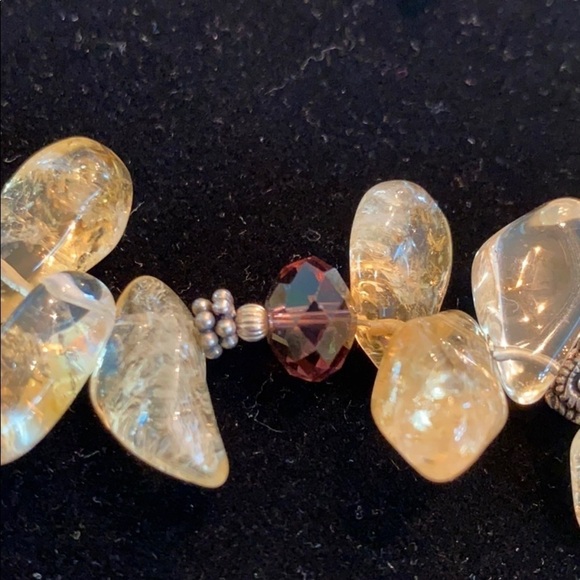 Citrine Tumbled Nugget Collar Necklace Artisan - Picture 7 of 15